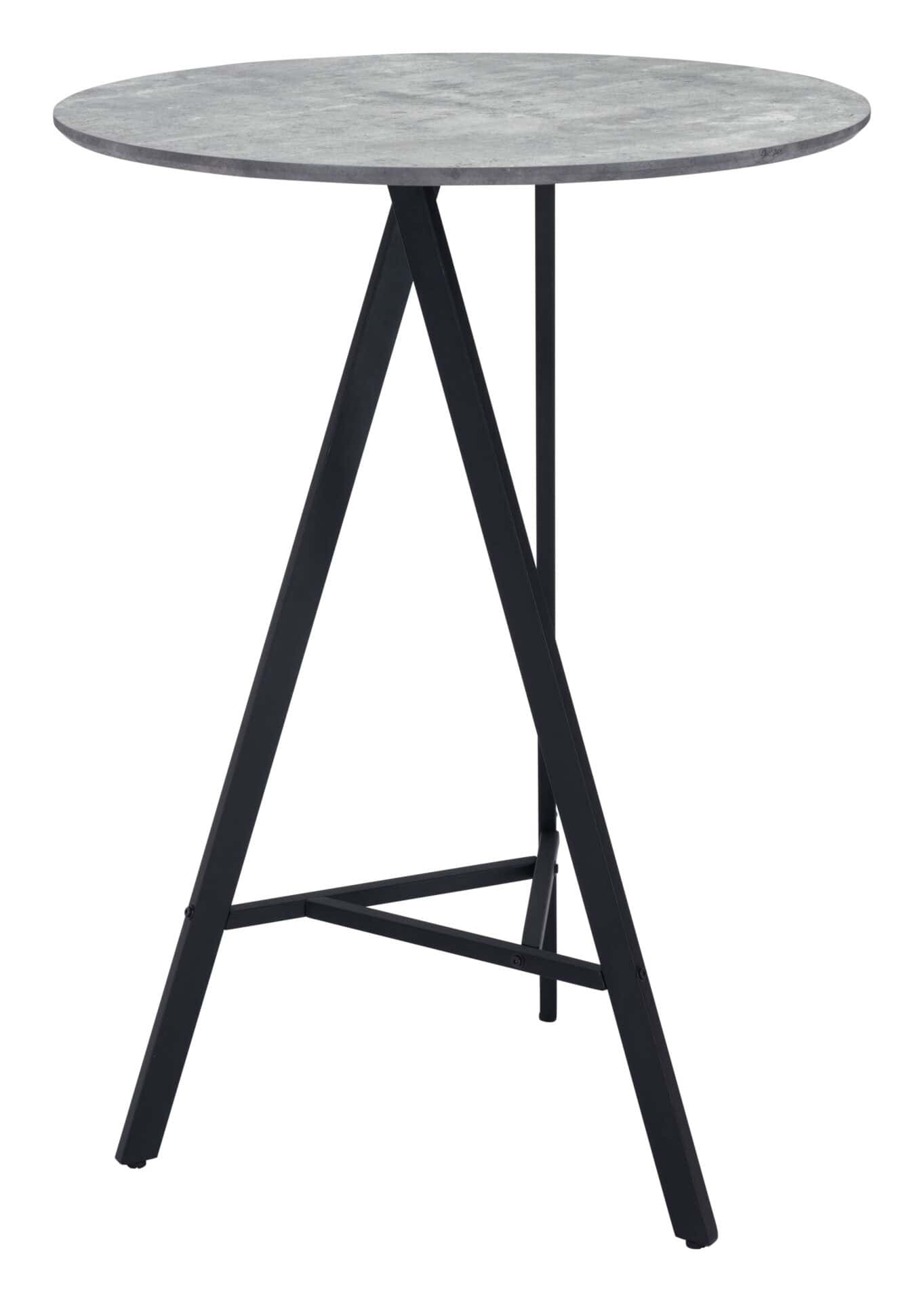 Mid-Century Modern Round Bar Table with Black Steel Legs 4 Mid-Century Modern Round Bar Table with Black Steel Legs - Image 4