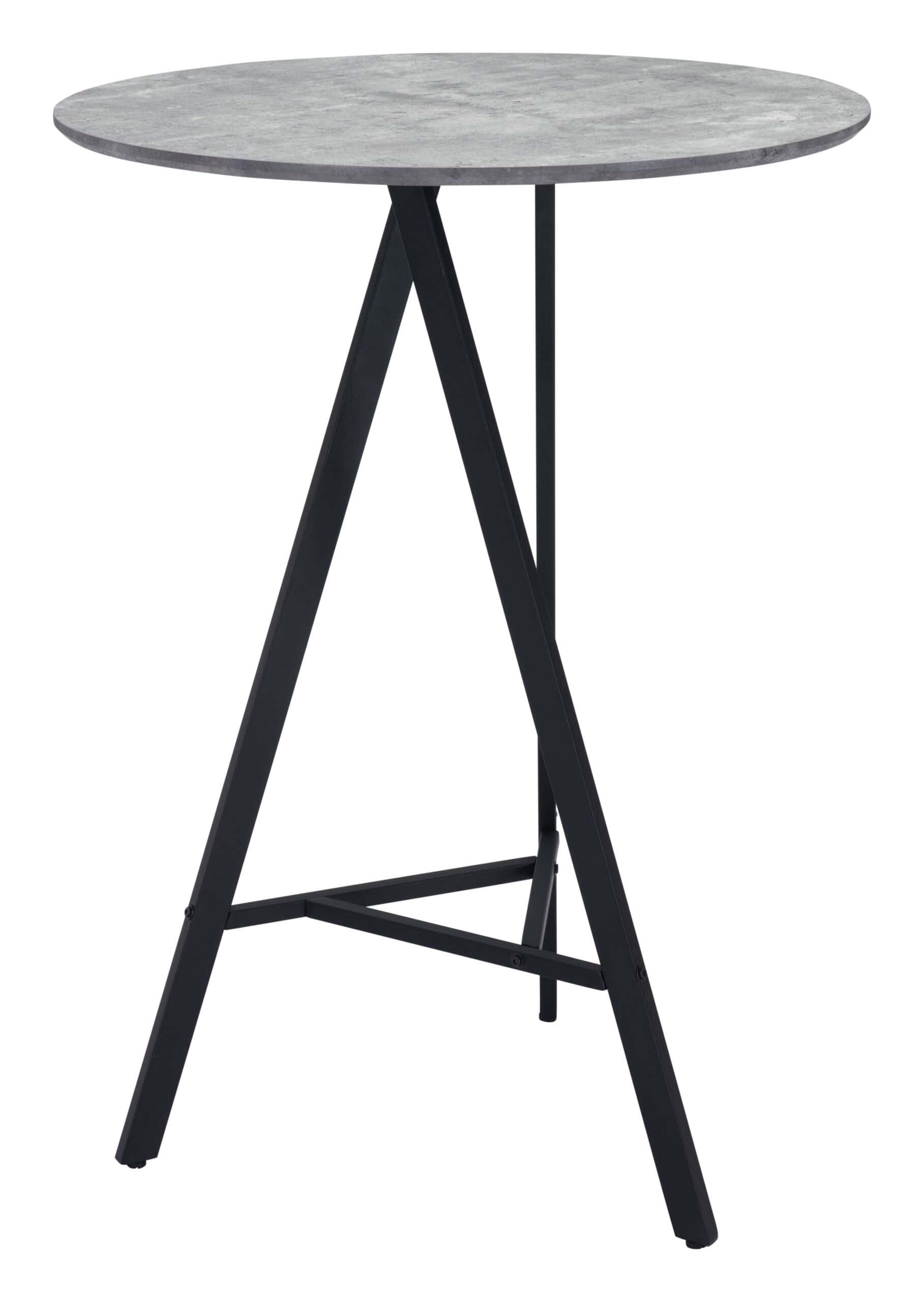 Mid-Century Modern Round Bar Table with Black Steel Legs 14 Mid-Century Modern Round Bar Table with Black Steel Legs