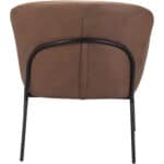 Vintage Brown Faux Leather Accent Chair with Steel Legs 16 Vintage Brown Faux Leather Accent Chair with Steel Legs