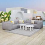 Gray Weather-Resistant Outdoor Corner Chair with Washable Cushion Cover