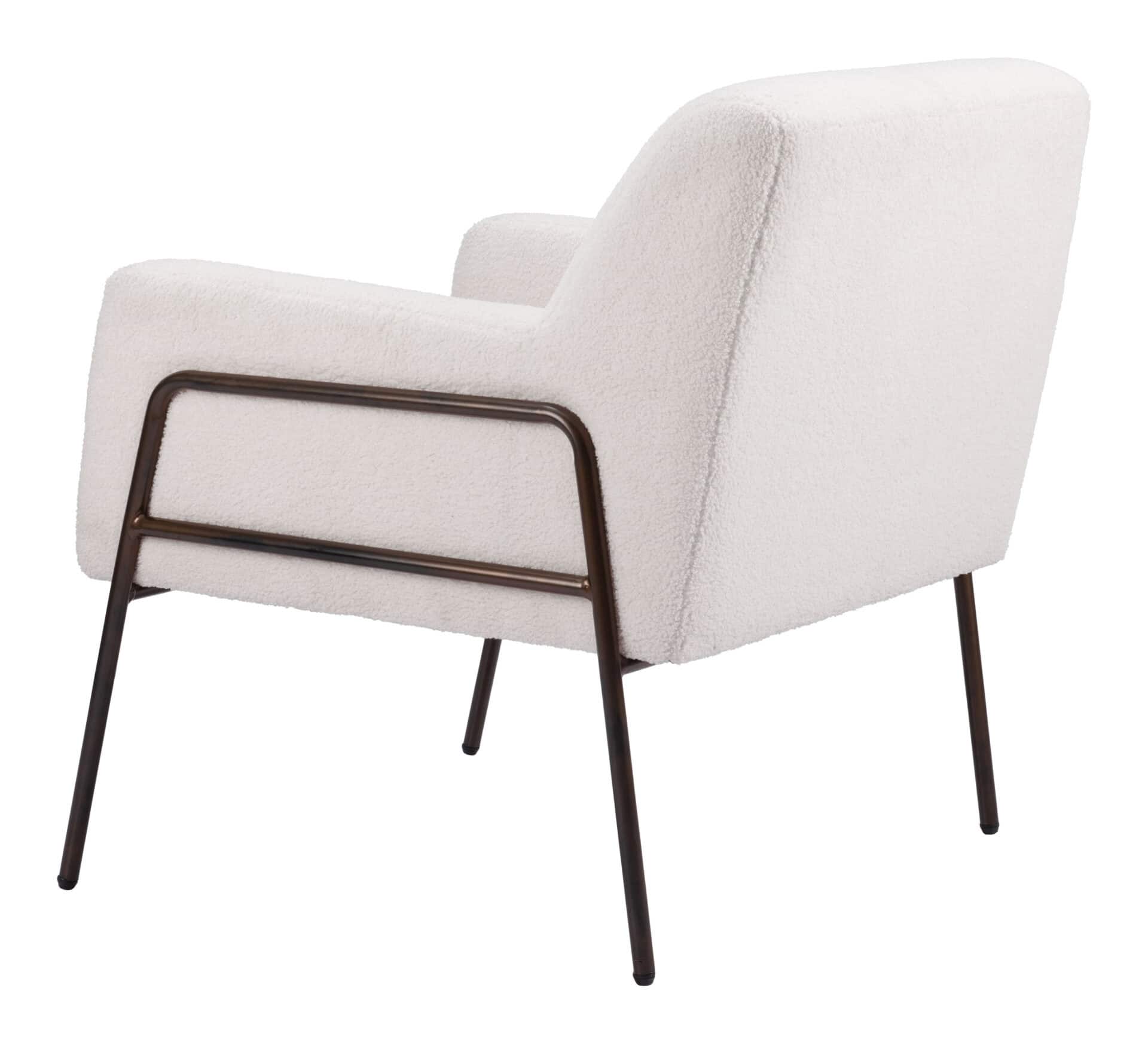Modern Shearling Style Accent Chair with Steel Frame 7 Modern Shearling Style Accent Chair with Steel Frame - Image 7