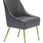 Gray & Gold Upholstered Armchair with Cushion and Metal Legs 17 Gray & Gold Upholstered Armchair with Cushion and Metal Legs