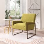 Olive Green Velvet Accent Chair with Steel Legs 9 Olive Green Velvet Accent Chair with Steel Legs