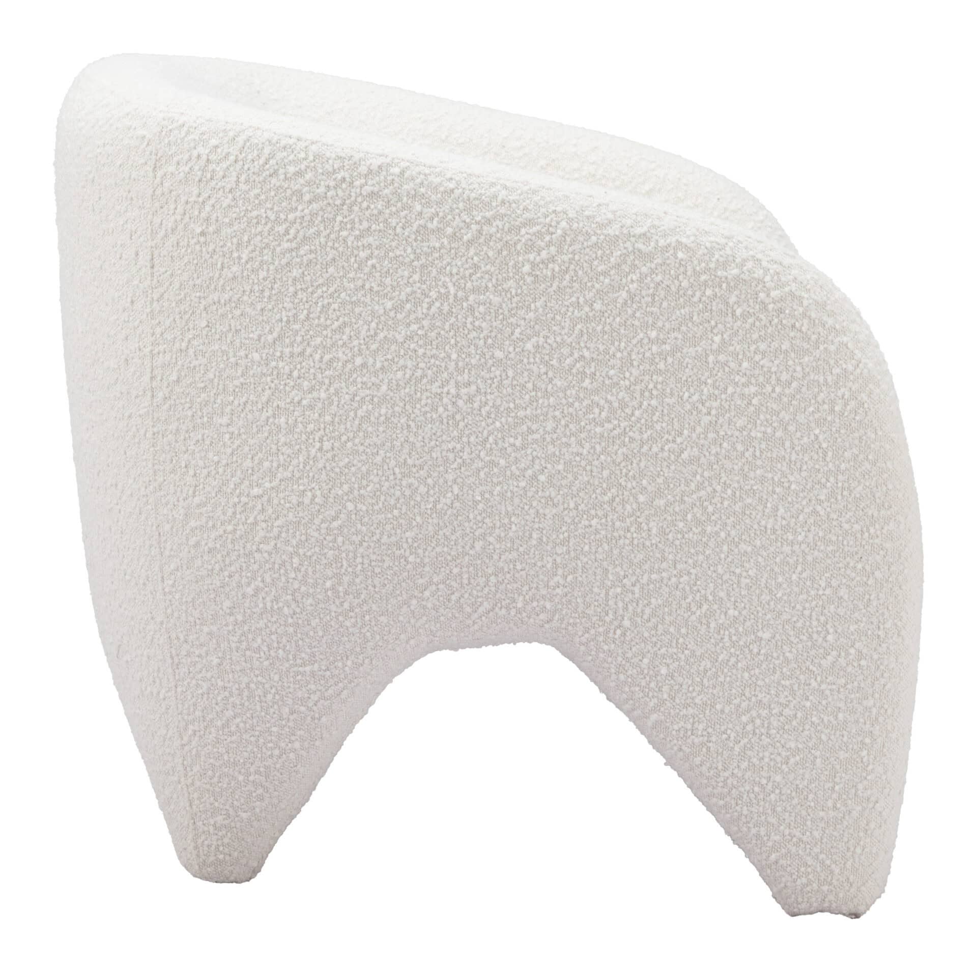 Modern White Shearling Accent Chair with Armrest Support 3 Modern White Shearling Accent Chair with Armrest Support - Image 3