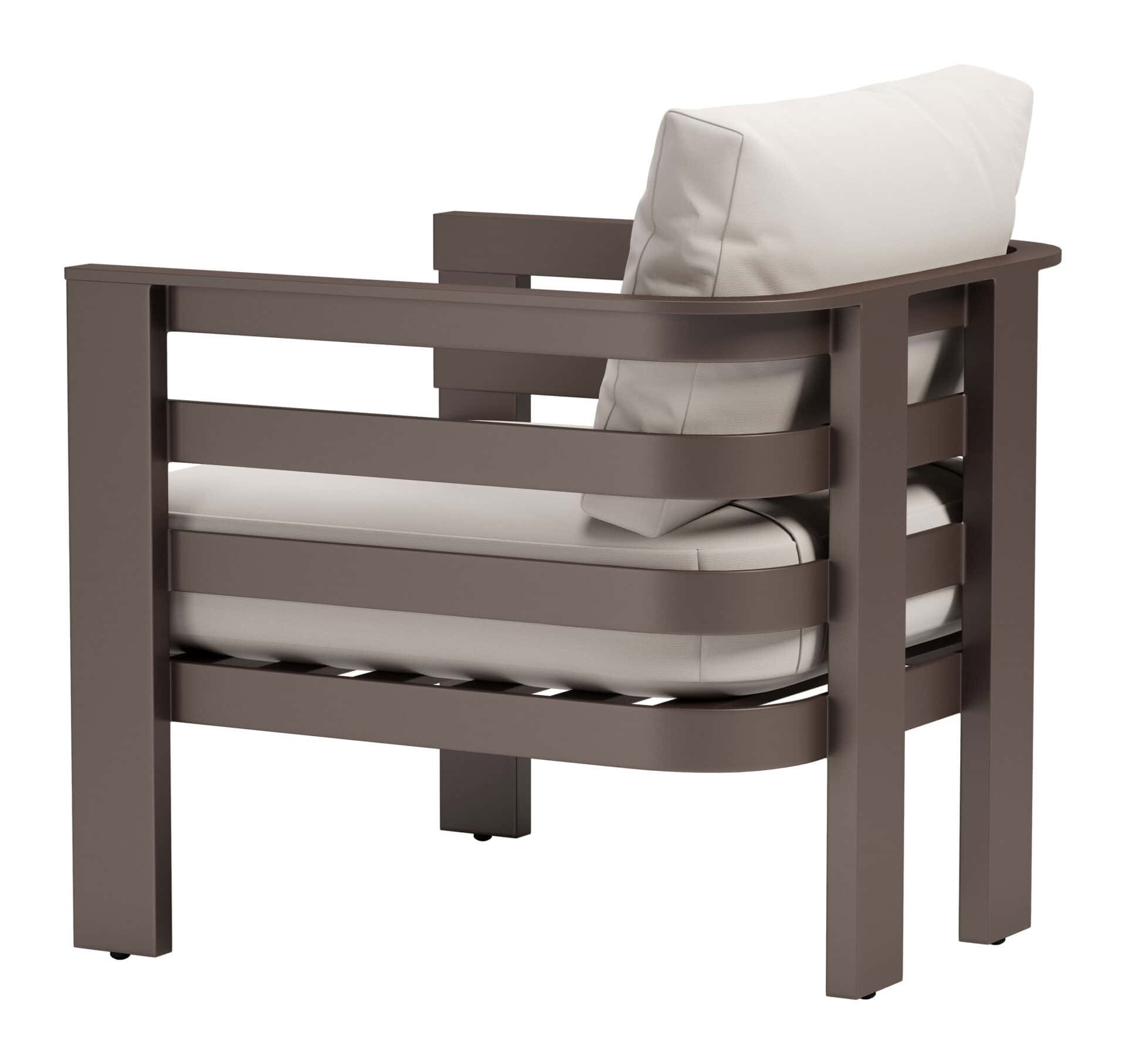 White Modern Armchair with Washable Cushion and Aluminum Frame 8 White Modern Armchair with Washable Cushion and Aluminum Frame - Image 8