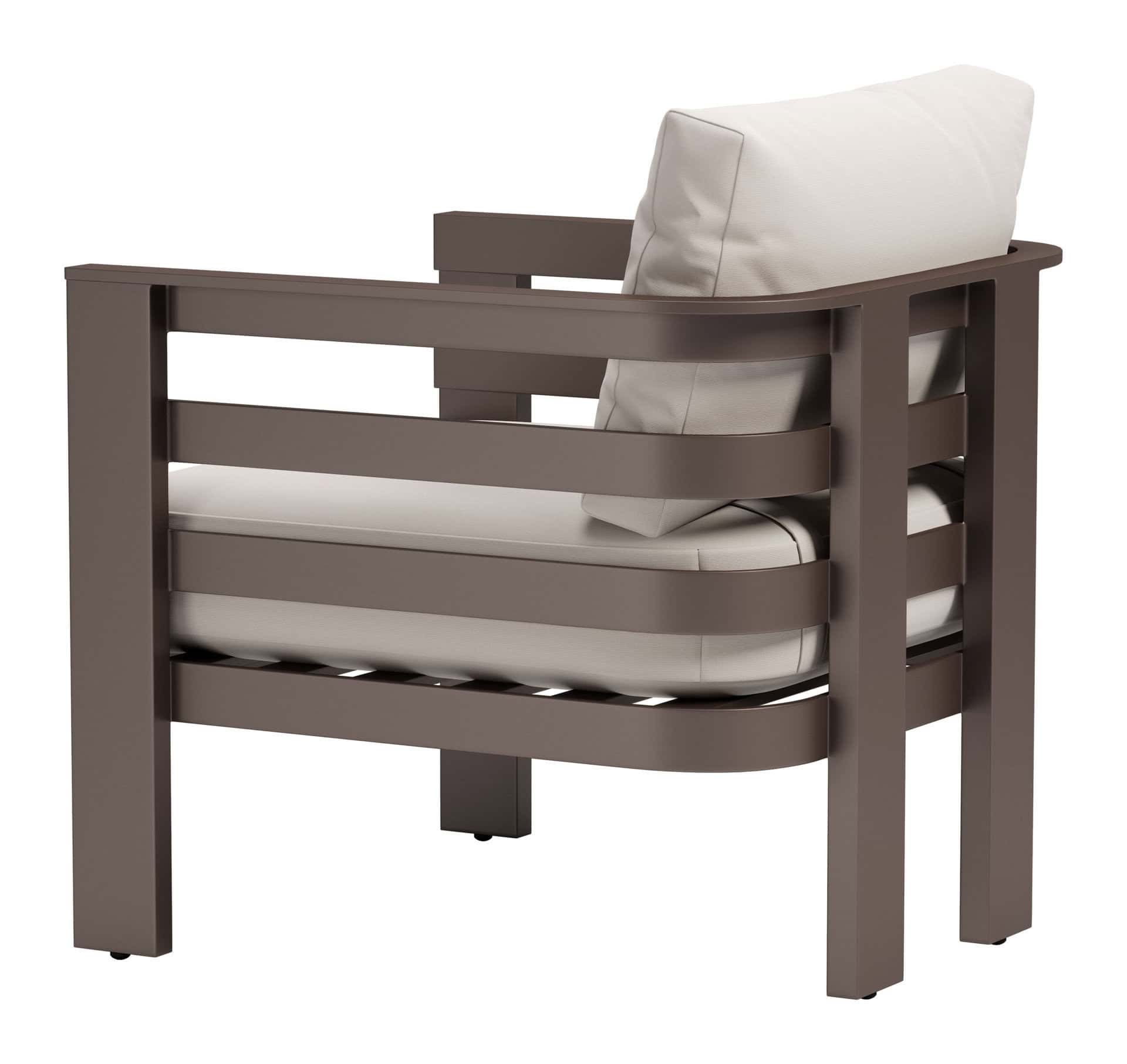 White Modern Armchair with Washable Cushion and Aluminum Frame 20 White Modern Armchair with Washable Cushion and Aluminum Frame