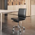Ergonomic Armless Office Chair with Faux Leather and Chrome Frame 10 Ergonomic Armless Office Chair with Faux Leather and Chrome Frame