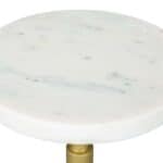 White and Gold Modern Glam Side Table with Marble Top 15 White and Gold Modern Glam Side Table with Marble Top