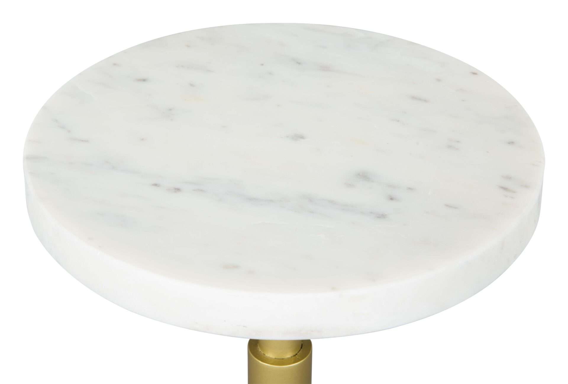 White and Gold Modern Glam Side Table with Marble Top 6 White and Gold Modern Glam Side Table with Marble Top - Image 6