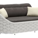 Gray Outdoor Loveseat with Aluminum Frame and Olefin Fabric