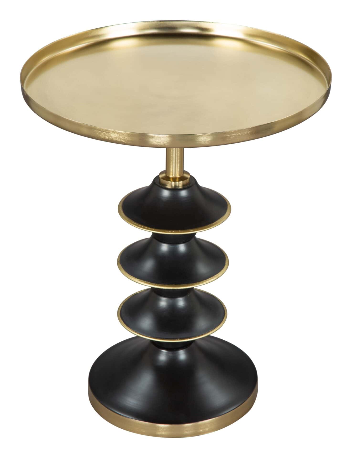 Glam Gold & Black Round Side Table with Steel Frame 2 Glam Gold & Black Round Side Table with Steel Frame - Image 2