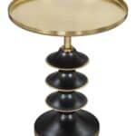 Glam Gold & Black Round Side Table with Steel Frame 10 Glam Gold & Black Round Side Table with Steel Frame