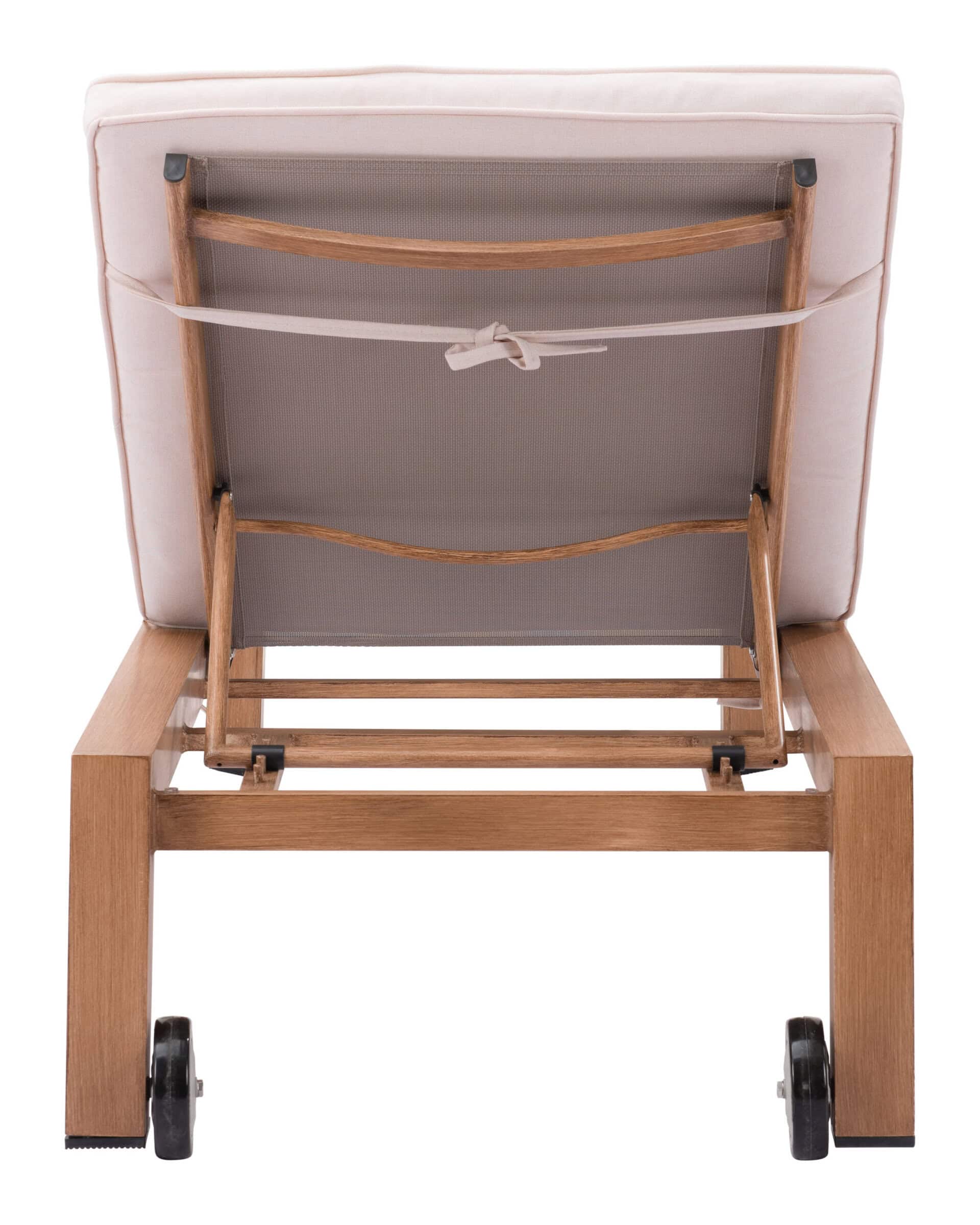 Adjustable Outdoor Lounge Chair Beige and Natural with Wheels 15 Adjustable Outdoor Lounge Chair Beige and Natural with Wheels