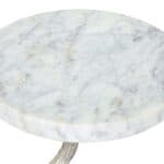 Modern White Marble Top Side Table with Silver Cast Frame 13 Modern White Marble Top Side Table with Silver Cast Frame