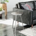 Boho-Chic Cast Aluminum End Table with Round Top and Rubber Feet 10 Boho-Chic Cast Aluminum End Table with Round Top and Rubber Feet