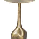 Round Marble Top Side Table with Antique Brass Cast Base