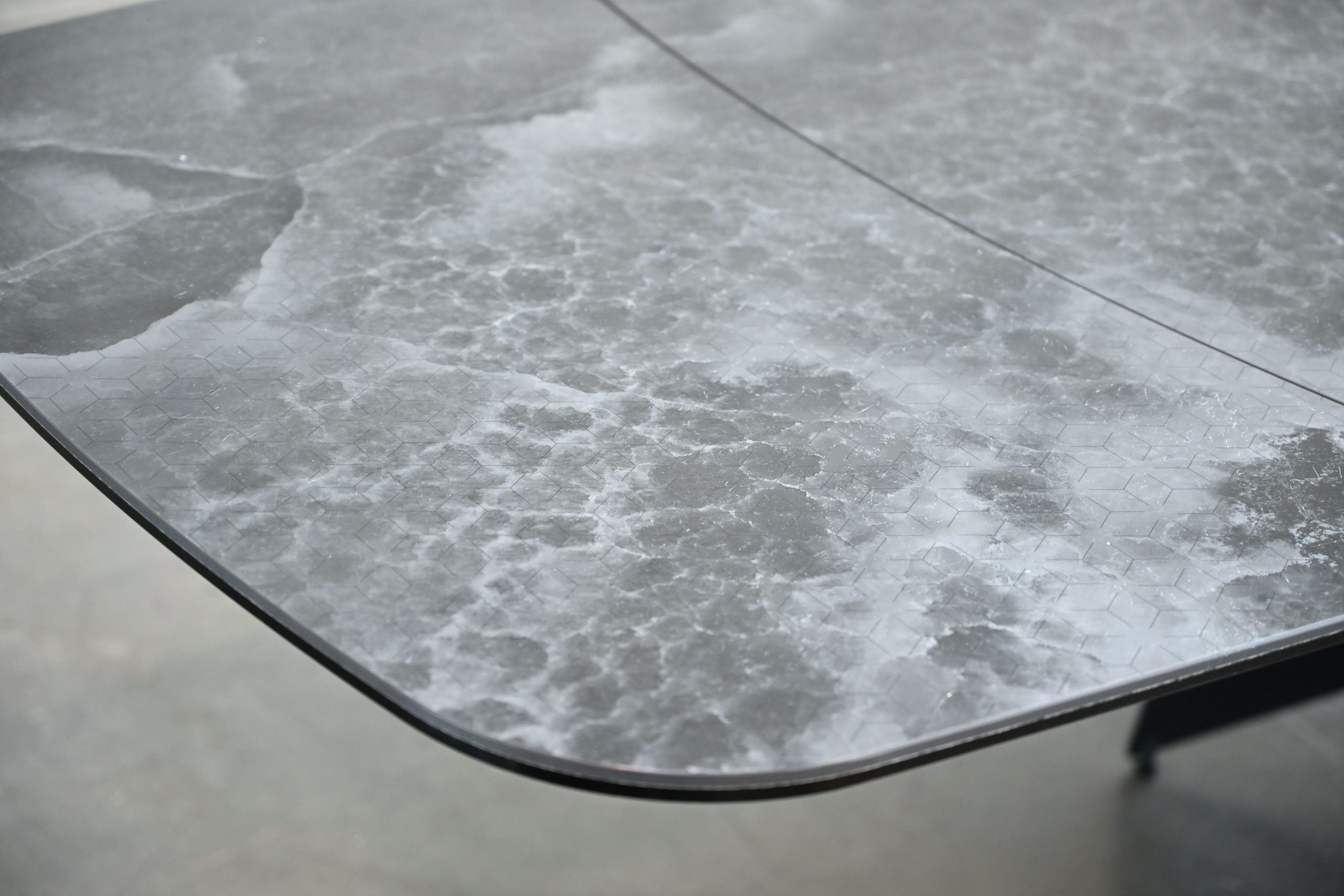 aventador ceramic top double extension dining table black steel base