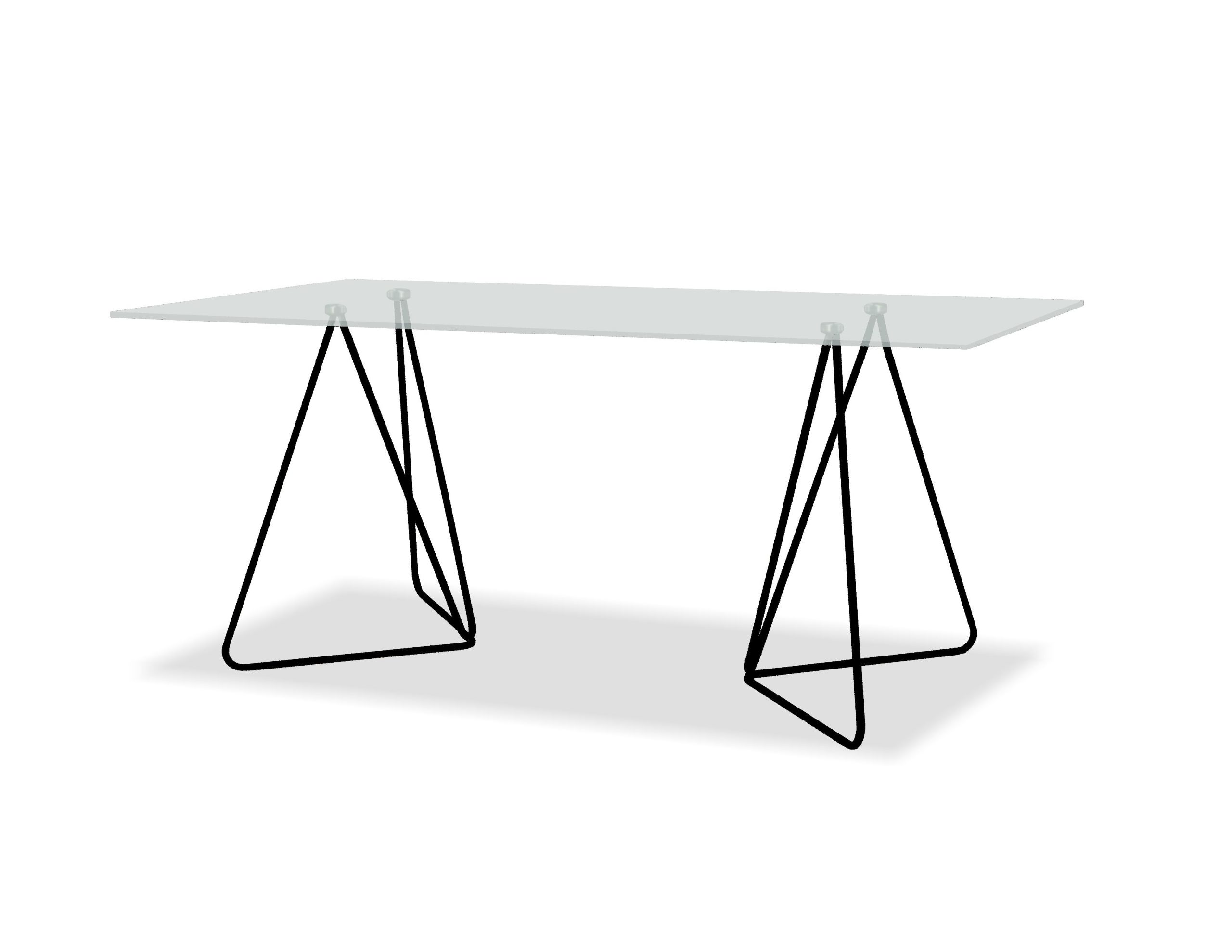 papillon dining table clear glass black base