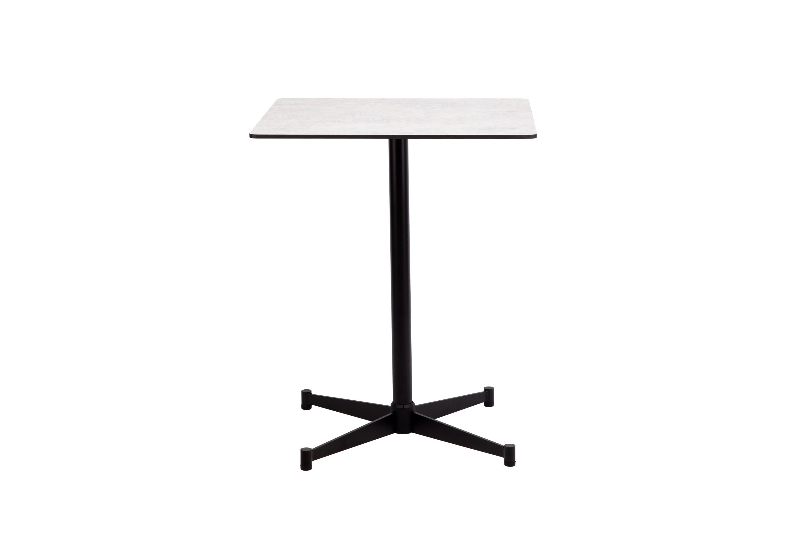 pinto grey melamine indoor outdoor dining table black steel base