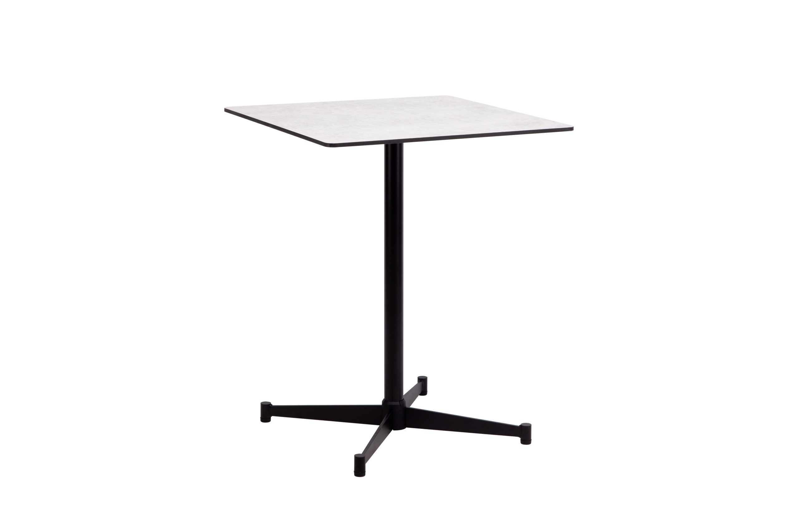 pinto grey melamine indoor outdoor dining table black steel base