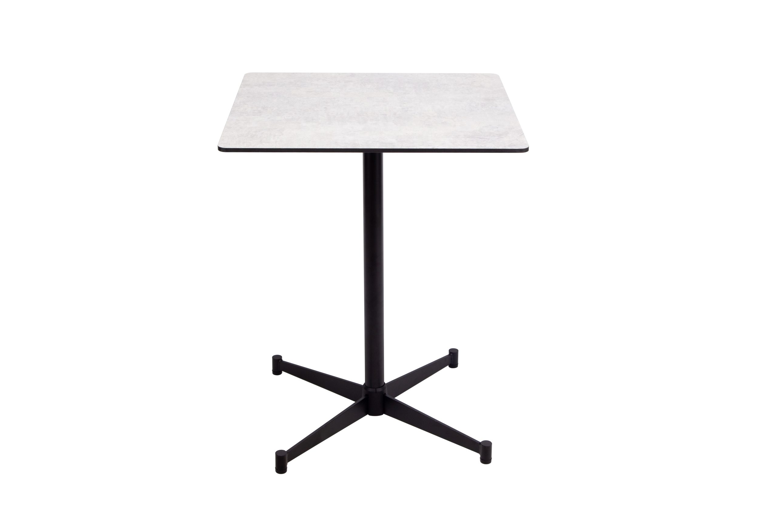 pinto grey melamine indoor outdoor dining table black steel base