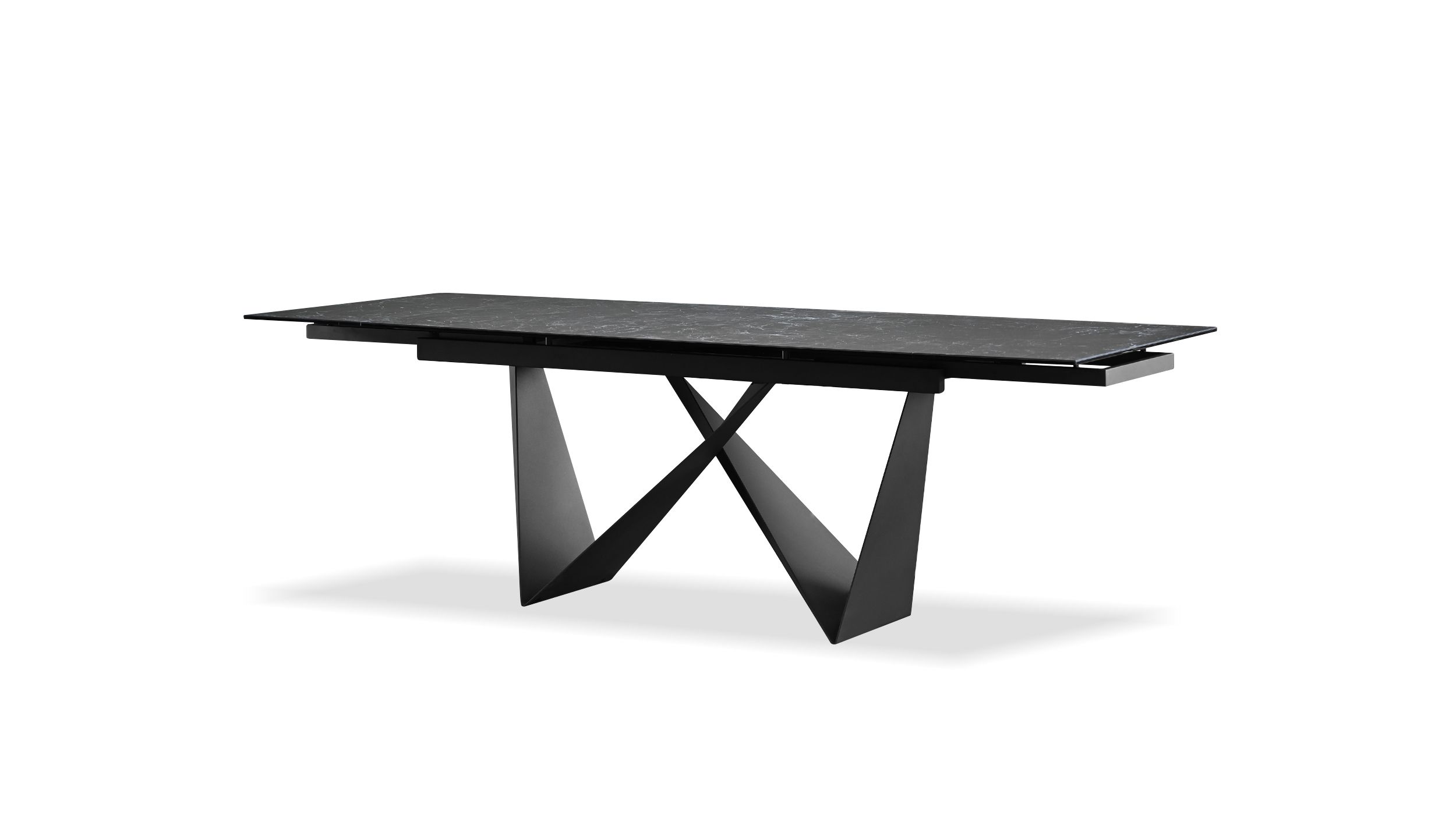 westyn slate grey ceramic top double extension dining table