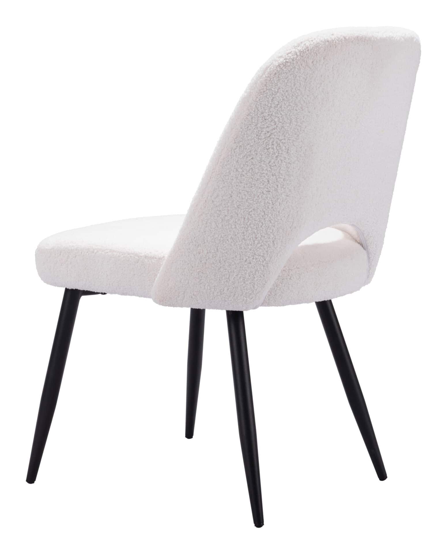 Ivory Shearling Style Dining Chairs with Steel Legs (Set of 2) 10 Ivory Shearling Style Dining Chairs with Steel Legs (Set of 2) - Image 10