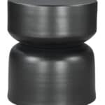 Black Steel Round Side Table with Minimalist Design