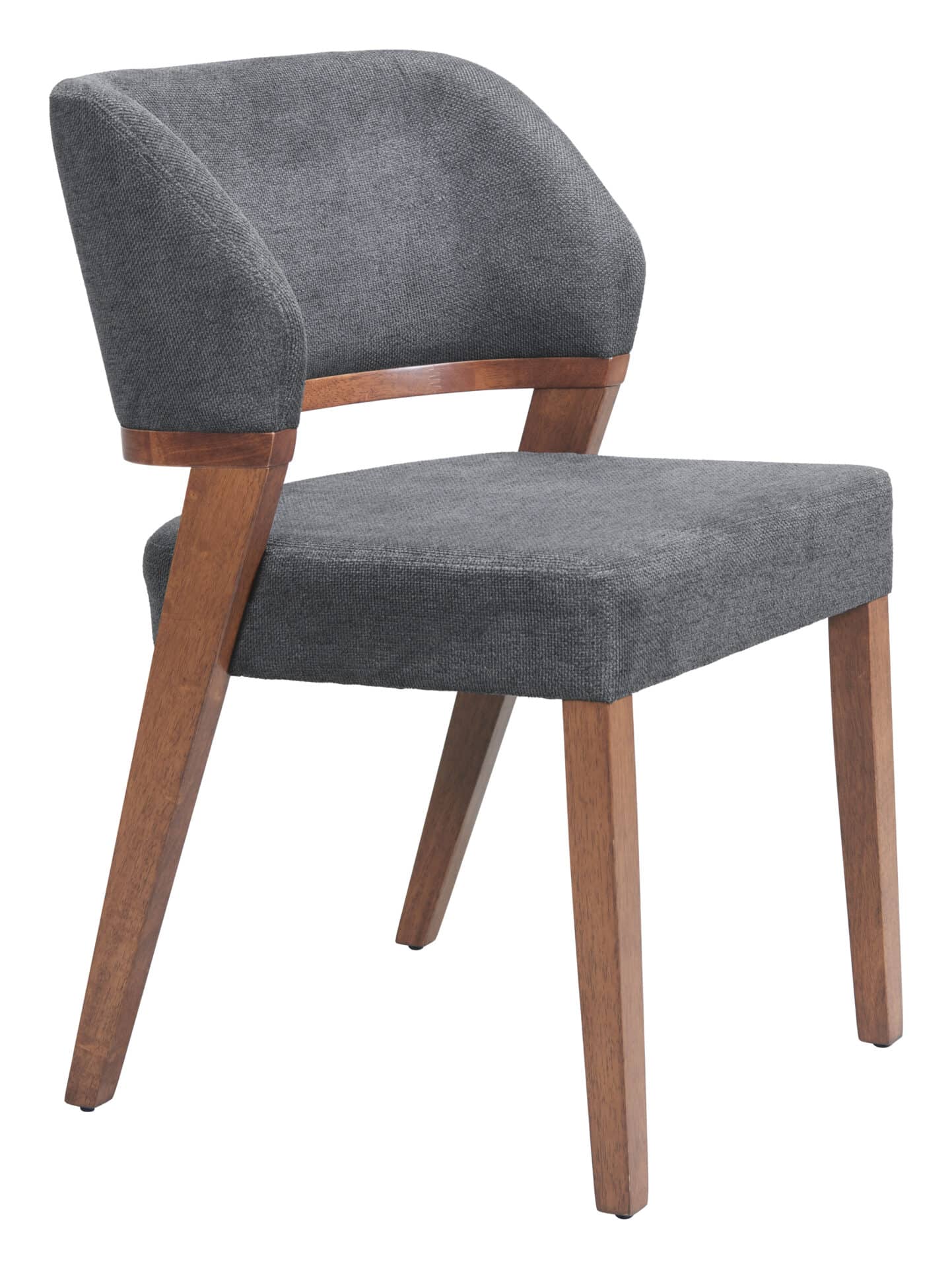 Modern Gray and Walnut Dining Chair for Home Bar (Set of 2) 1 Modern Gray and Walnut Dining Chair for Home Bar (Set of 2)