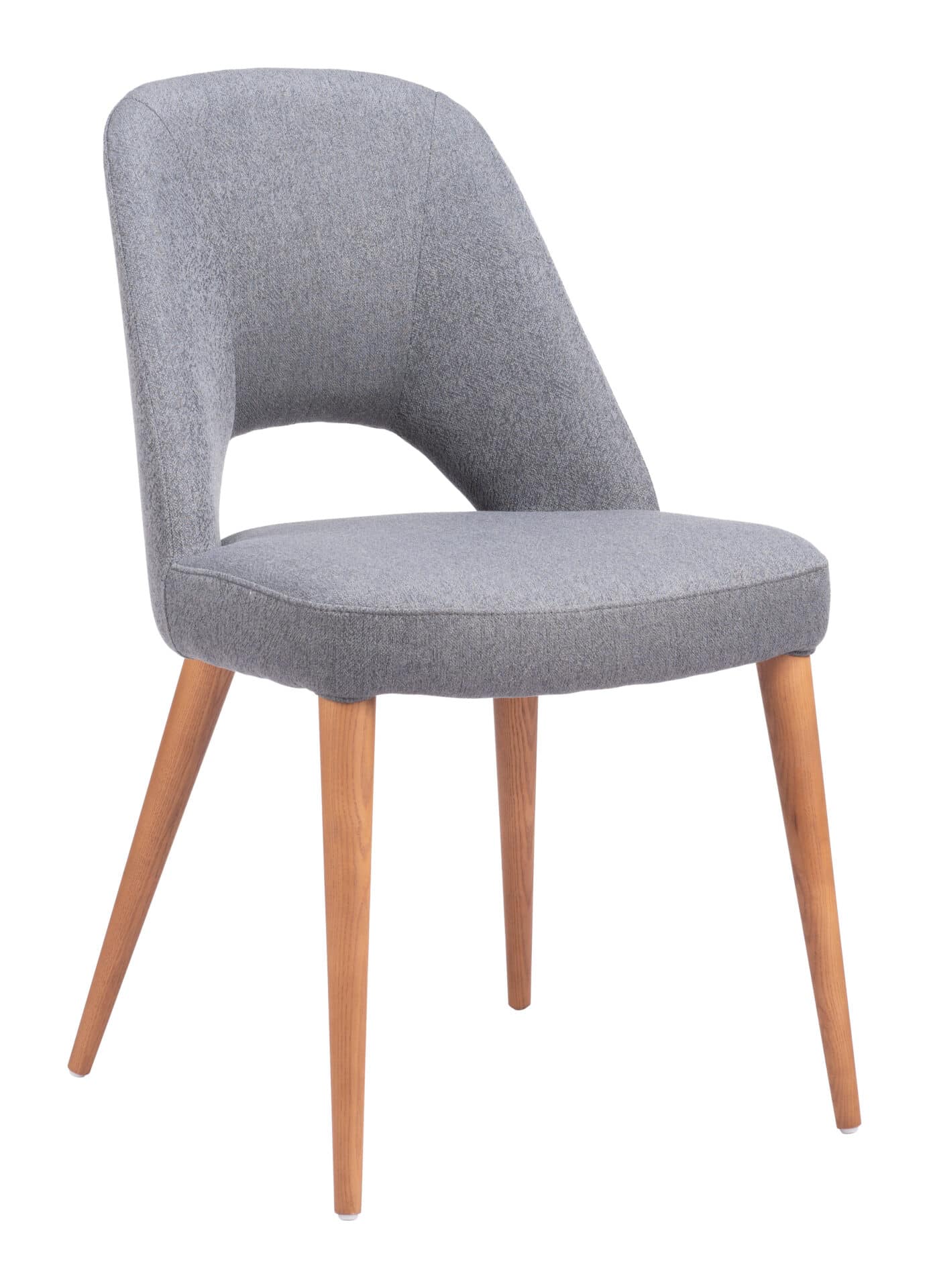 Modern Gray Dining Chair with Ash Wood Legs (Set of 2) 1 Modern Gray Dining Chair with Ash Wood Legs (Set of 2)