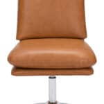 Modern Brown Swivel Chair with Chrome Base for Any Space