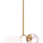 Gold-Plated Steel Ceiling Lamp with Glass Shades and Adjustable Cord 12 Gold-Plated Steel Ceiling Lamp with Glass Shades and Adjustable Cord