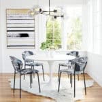 Leaf Print Dining Chair with Black Legs (Set of 2)