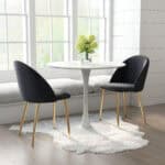 Black & Gold Velvet Dining Chair with Steel Legs (Set of 2) 9 Black & Gold Velvet Dining Chair with Steel Legs (Set of 2)