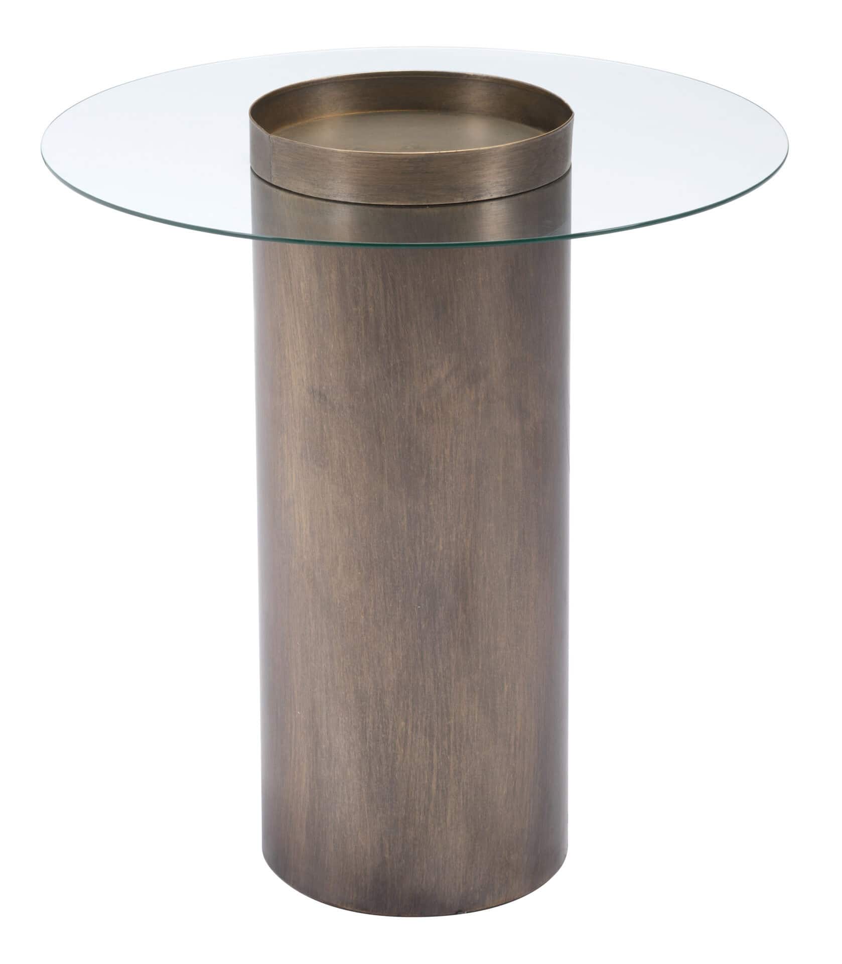 Oval Antique Bronze End Table with Glass Top 6 Oval Antique Bronze End Table with Glass Top - Image 6