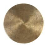 Round Marble Top Side Table with Antique Brass Cast Base