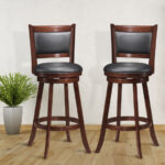 29 Inch Swivel Bar Stools with Cushioned Seats (Set of 2)