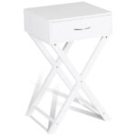 X Base Wooden End Table with Drawer for Living Room 8 X Base Wooden End Table with Drawer for Living Room