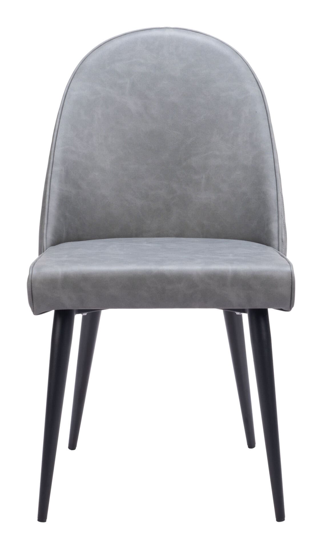 Modern Gray Armless Dining Chairs with Steel Frame (Set of 2) 3 Modern Gray Armless Dining Chairs with Steel Frame (Set of 2) - Image 3