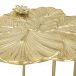 Gold Cast Aluminum Lotus Side Table with Modern Glam Design 15 Gold Cast Aluminum Lotus Side Table with Modern Glam Design