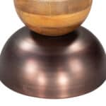 Bronze Steel Frame Round Side Table with Painted Wood Top