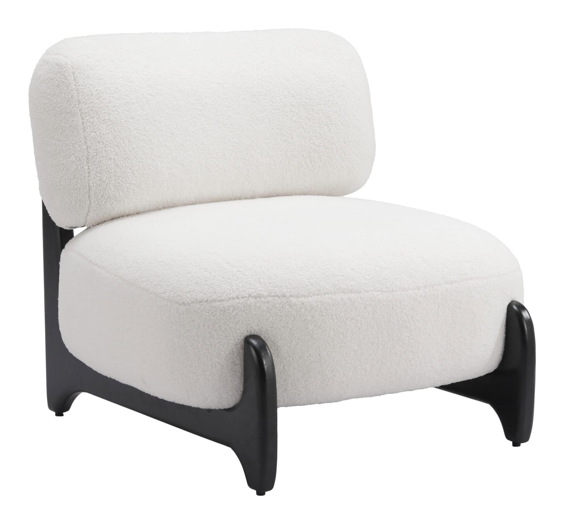 Plush Sherpa Accent Chair with Ash Wood Base 6 Plush Sherpa Accent Chair with Ash Wood Base - Image 6