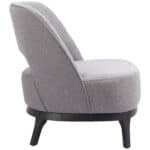Gray Vinyl Accent Chair with Wood Base and Rubber Feet Protection 11 Gray Vinyl Accent Chair with Wood Base and Rubber Feet Protection