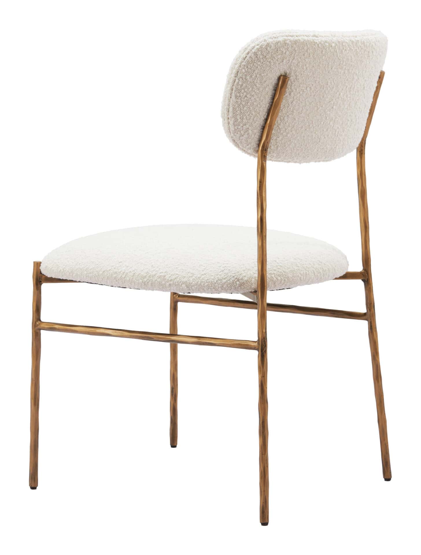 Cream and Gold Dining Chair with Steel Frame and Performance Fabric 7 Cream and Gold Dining Chair with Steel Frame and Performance Fabric - Image 7