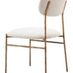 Cream and Gold Dining Chair with Steel Frame and Performance Fabric 16 Cream and Gold Dining Chair with Steel Frame and Performance Fabric