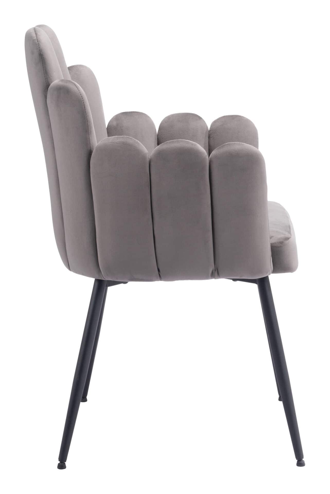 Velvet Dining Chair with Steel Frame and Armrest Support (Set of 2) 4 Velvet Dining Chair with Steel Frame and Armrest Support (Set of 2) - Image 4