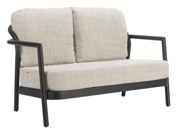 Beige Outdoor Loveseat with Weather Resistant Aluminum Frame