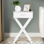 X Base Wooden End Table with Drawer for Living Room 9 X Base Wooden End Table with Drawer for Living Room