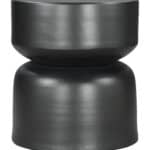 Black Steel Round Side Table with Minimalist Design
