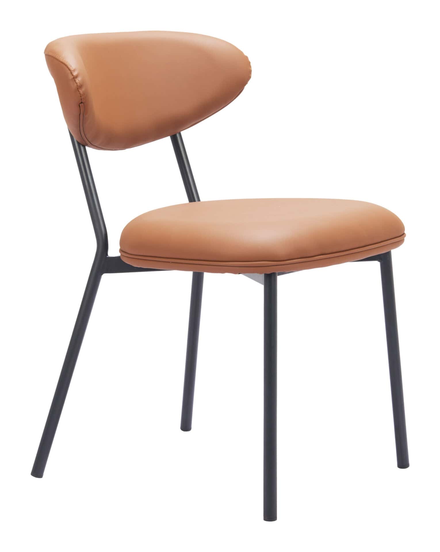Modern Faux Leather Dining Chair with Steel Frame (Set of 2) 1 Modern Faux Leather Dining Chair with Steel Frame (Set of 2)